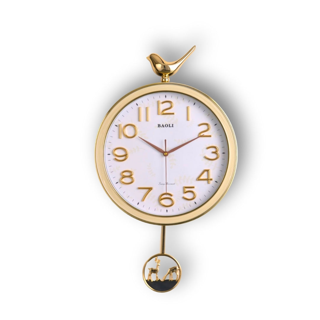 Harmony of Wings white luxury wall clock