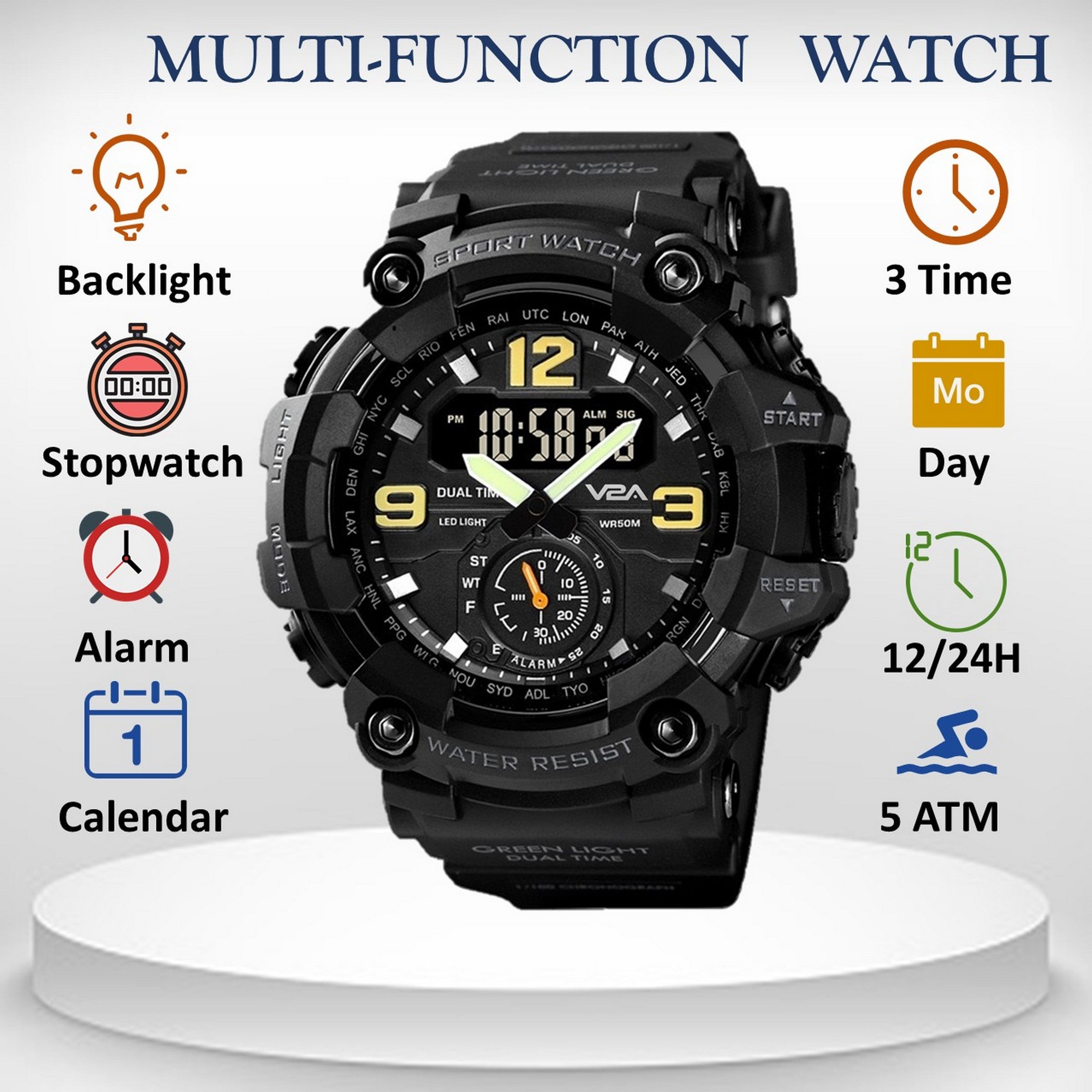 Analog Digital Sport Watches for Men & Boys