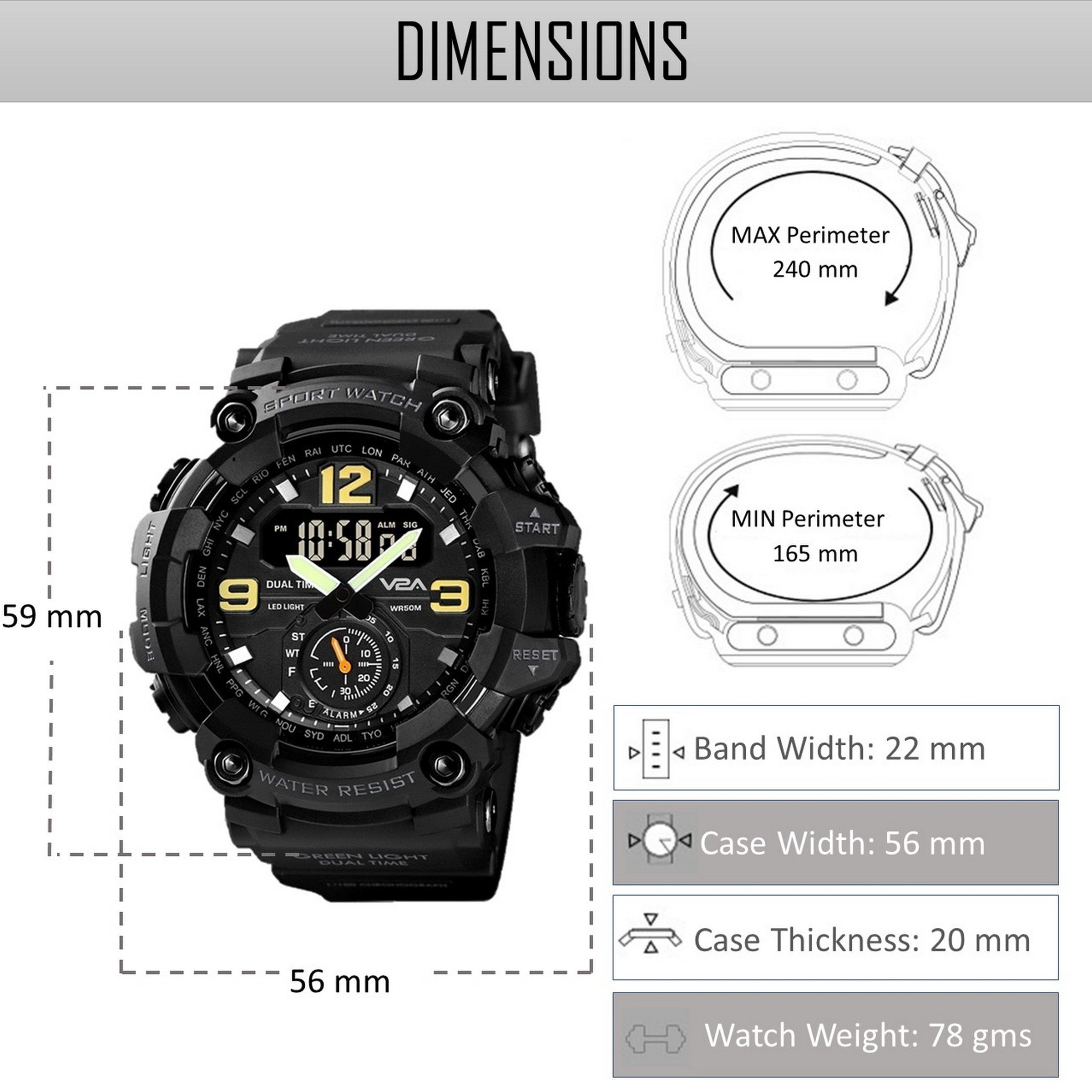 Analog Digital Sport Watches for Men & Boys