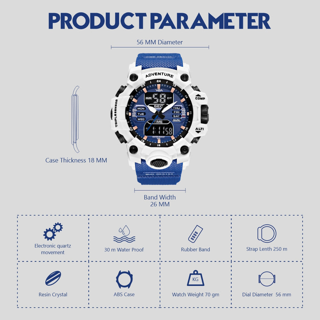 Big-Dial Sports Men's Watch