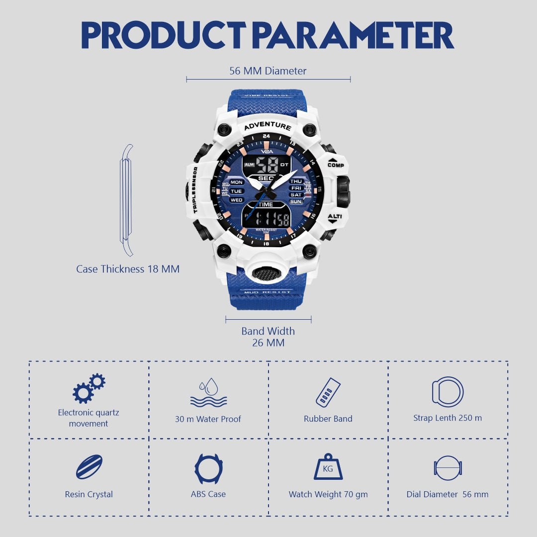 Big-Dial Sports Men's Watch