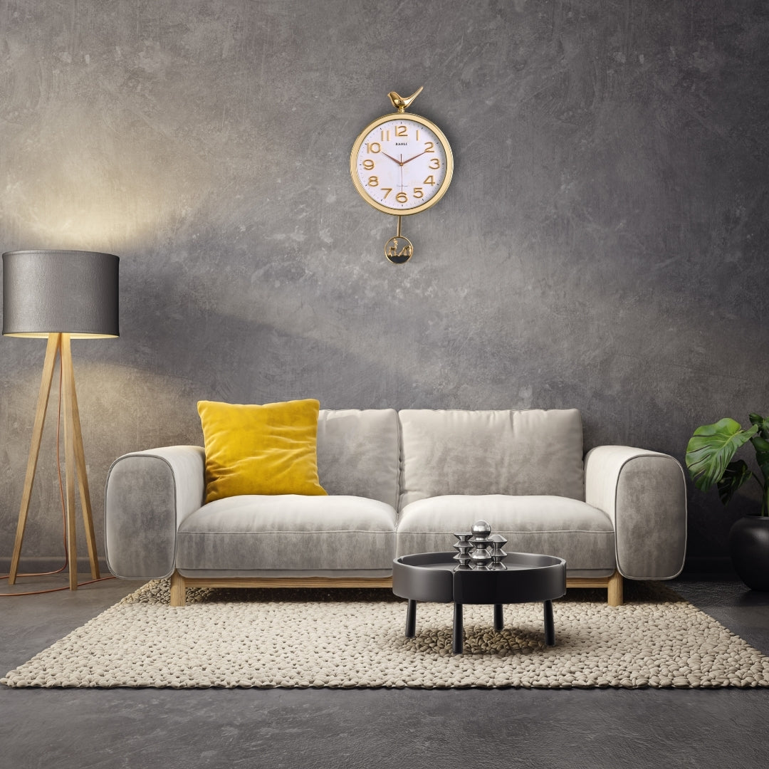 Harmony of Wings white luxury wall clock