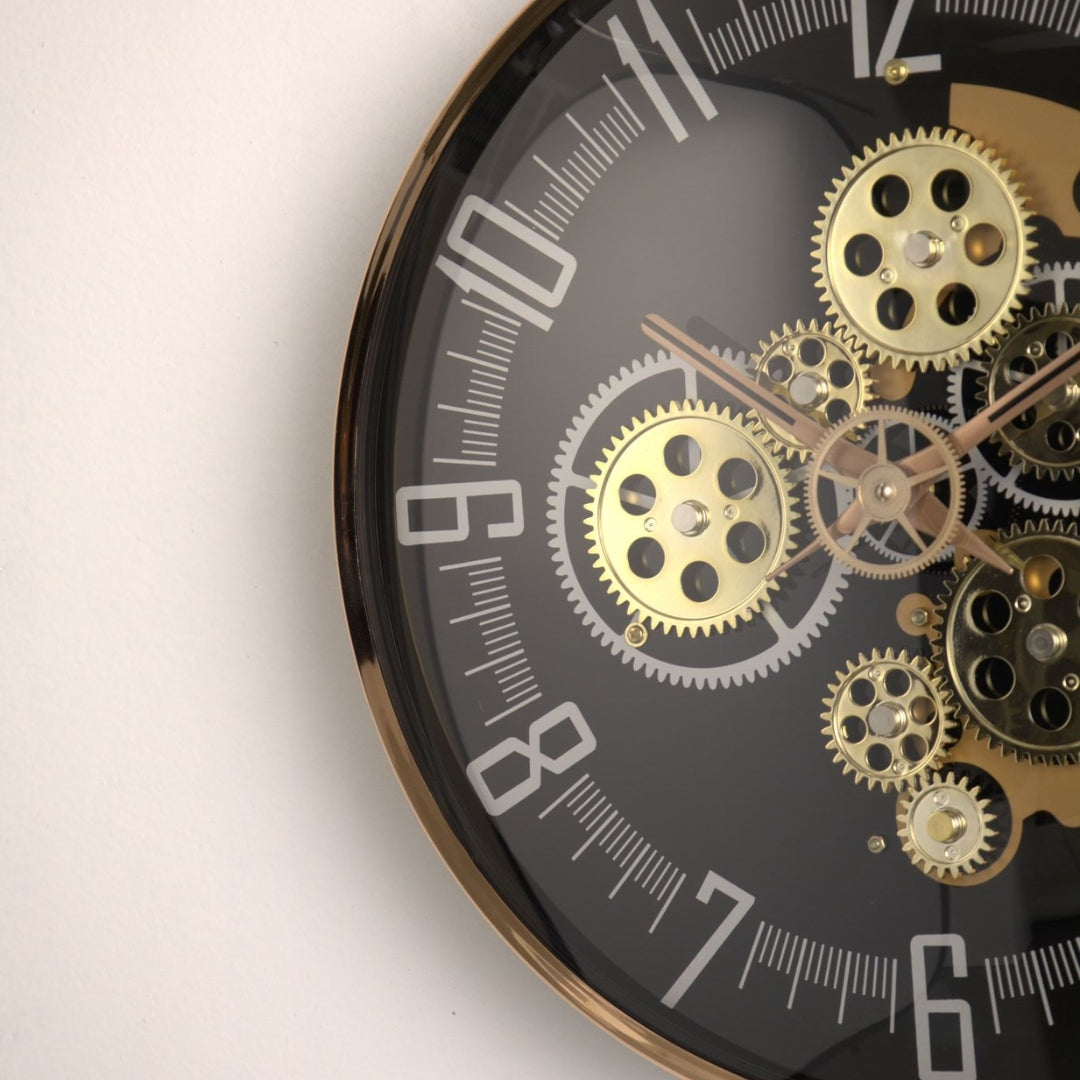 Vintage Vanguard Luxury Wall Clock With Moving Gear Mechanism