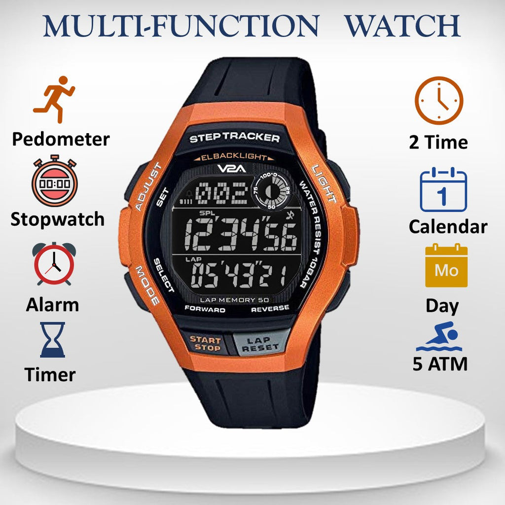 V2A STEPO 3D Pedometer Digital Sports Watch