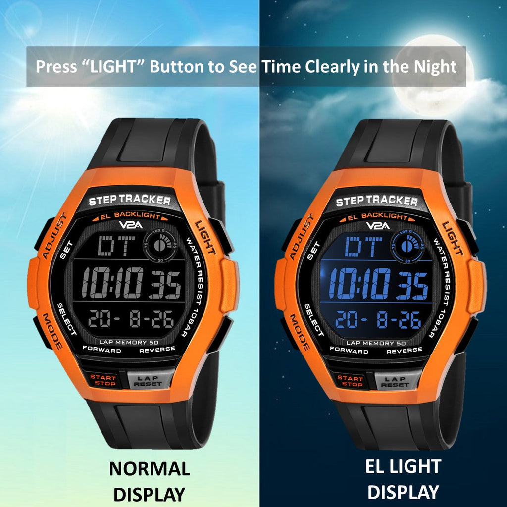 V2A STEPO 3D Pedometer Digital Sports Watch